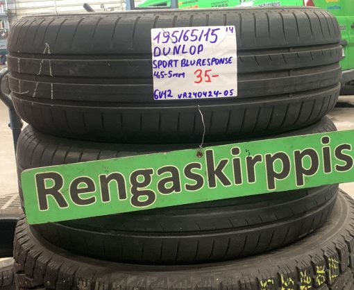 195/65R15 Dunlop Sport Bluresponse kesä 4,5-5mm / 6V12
