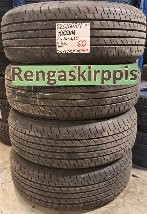 225/60R17 Yokohama BluEarth E51 kesä 5mm / 9V1A