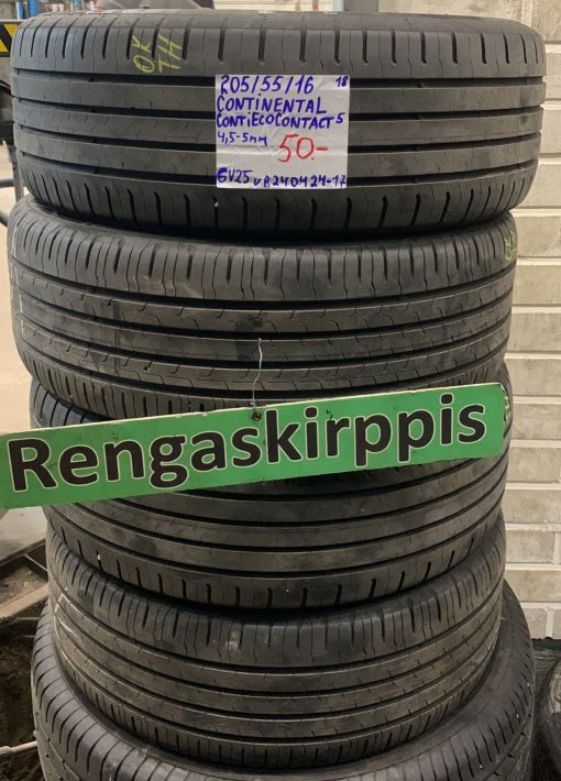 205/55R16 Continental ContiEcoContact 5 kesä 4,5-5mm / 6V25
