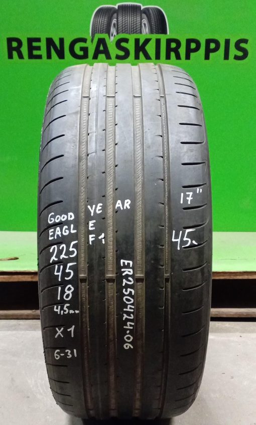 225/45R18 GoodYear Eagle F1 kesä 4,5mm / 6-31