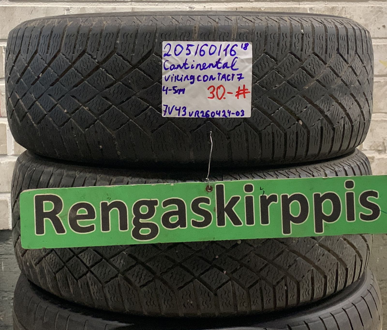 205/60R16 Continental VikingContact 7 kitka 4-5mm # / 5V11-1