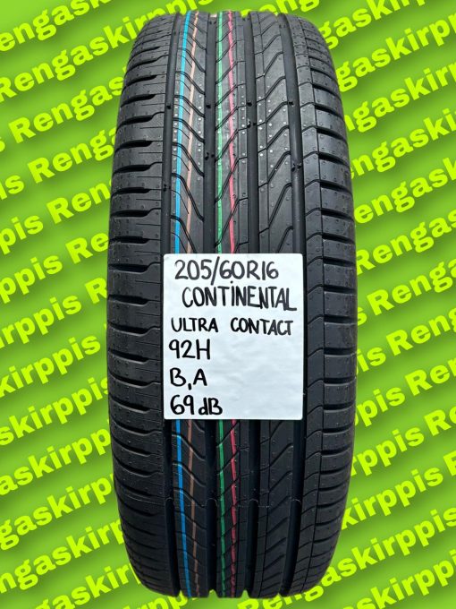 205/60R16 Continental Ultra Contact 92H B, A 69dB/ kesä