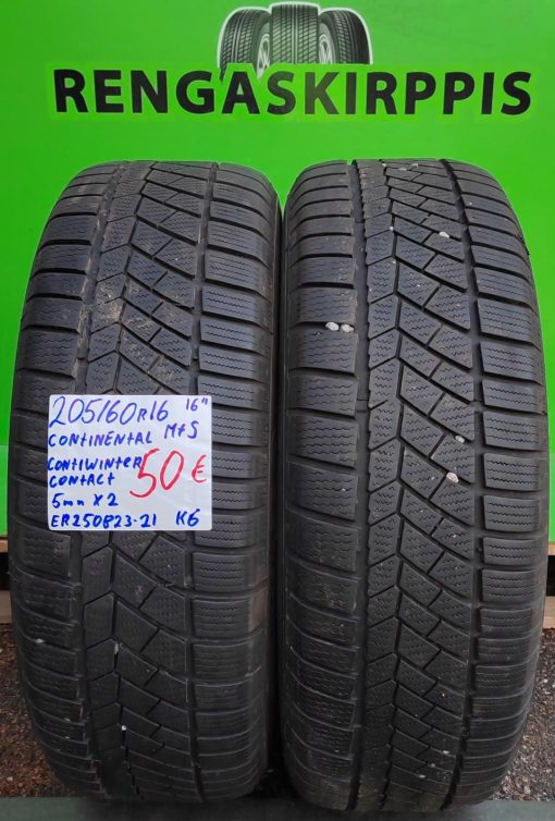 205/60R16 Continental ContiWinterContact Keski-Euroopan kitka 5mm / K6