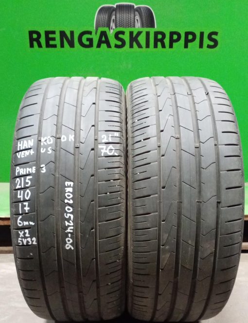 215/40R17 Hankook Ventus Prime 3 kesä 6mm / 5V41