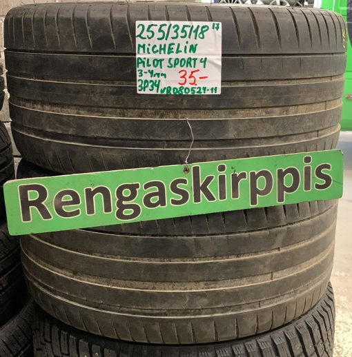 255/35R18 Michelin Pilot Sport 4 kesä 3-4mm / 3P34