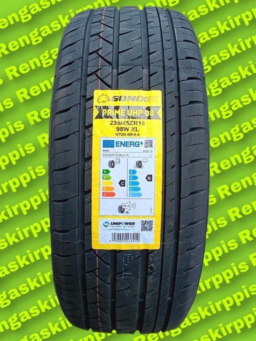 235/45R18 Sonix Prime UHP 08 98W C, B 70dB/ kesä