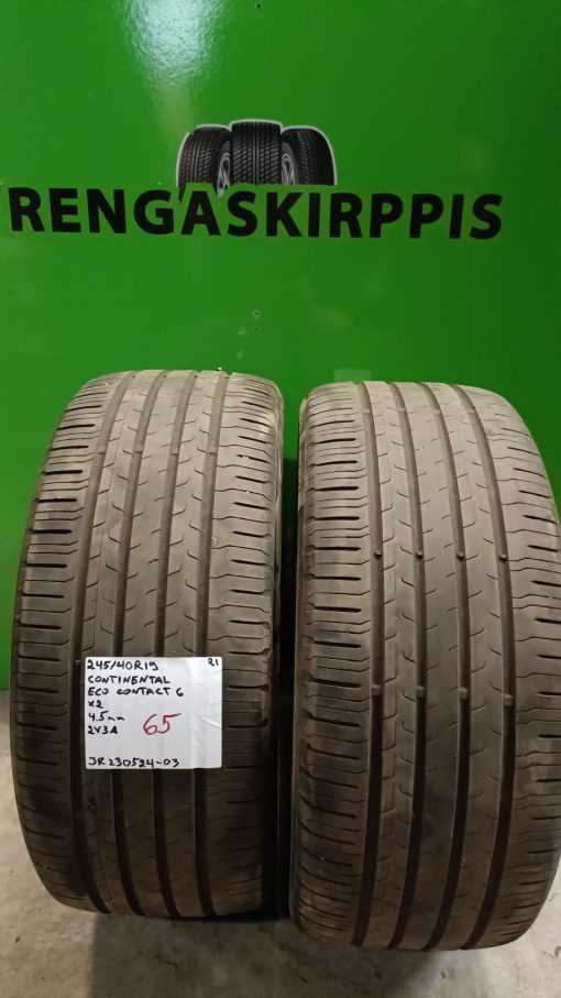 245/40R19 Continental EcoContact 6 kesä 4,5mm / 2V3A