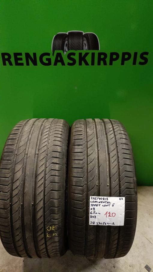 245/40R18 Continental SportContact 5 kesä 6,5mm / 2V2
