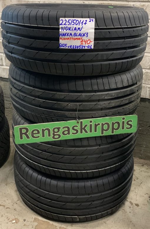 225/50R17 Nokian Hakka Black 3 kesä ajamattomat / 6V25
