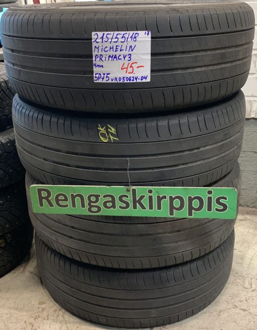 215/55R18 Michelin Primacy 3 kesä 4mm / 5P75