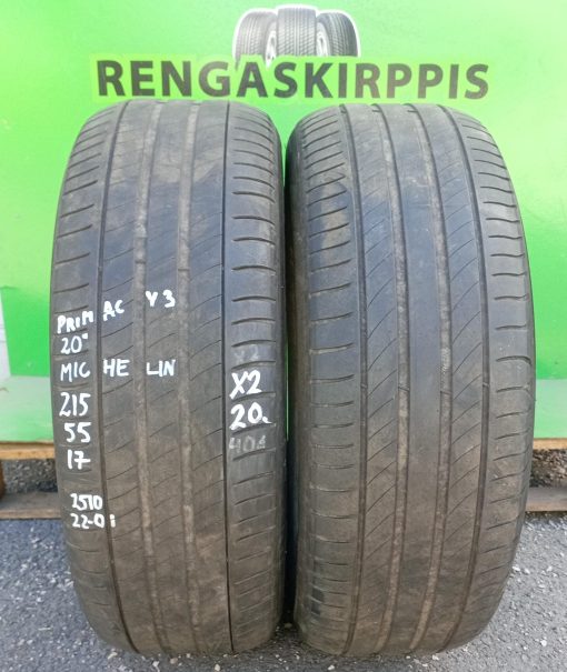215/55R17 Michelin Primacy 3 kesä 3mm / K5