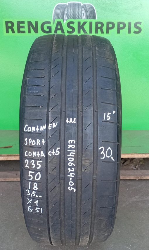 235/50R18 Continental SportContact 5 kesä 3,5mm / 6-51