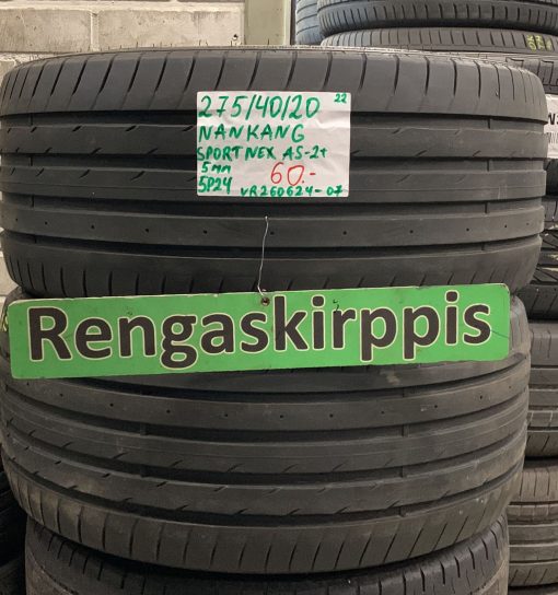 275/40R20 Nankang Sportnex AS2+ kesä 5mm / 5P24