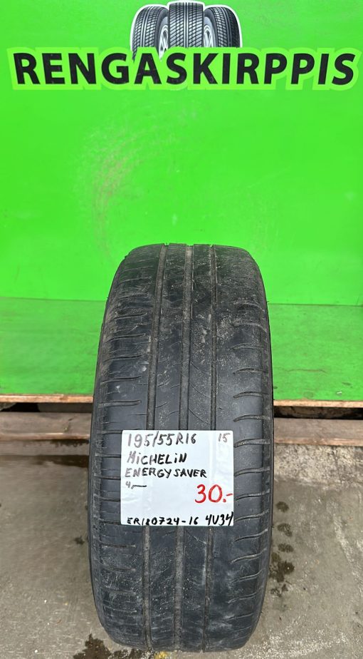 195/55R16 Michelin Energy Saver kesä 4mm / 4V34