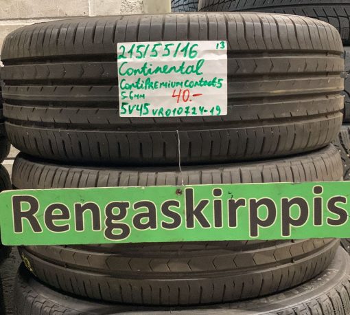 215/55R16 Continental ContiVikingContact 5 kesä 5-6mm / 5V45