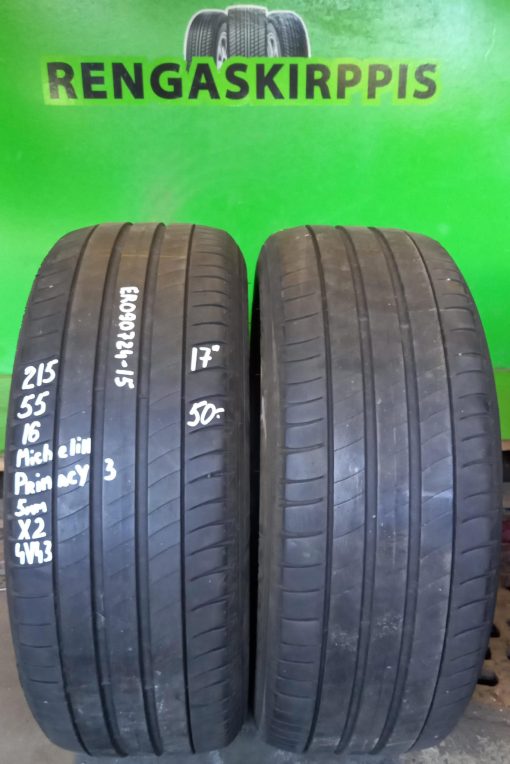 215/55R16 Michelin Primacy 3 kesä 5mm / 4V43
