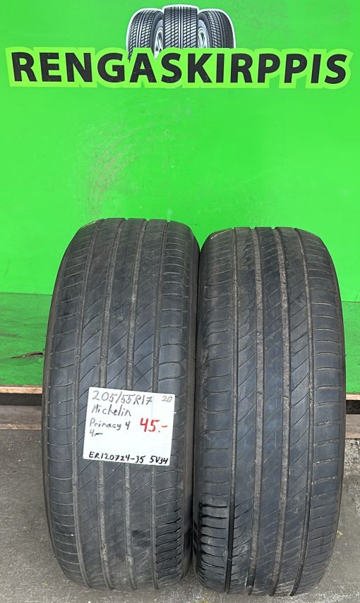 205/55R17 Michelin Primacy 4 kesä 4mm / 5V34