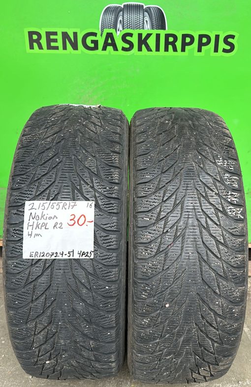 215/55R17 Nokian HKPL R2 kitka 4mm / 4P25