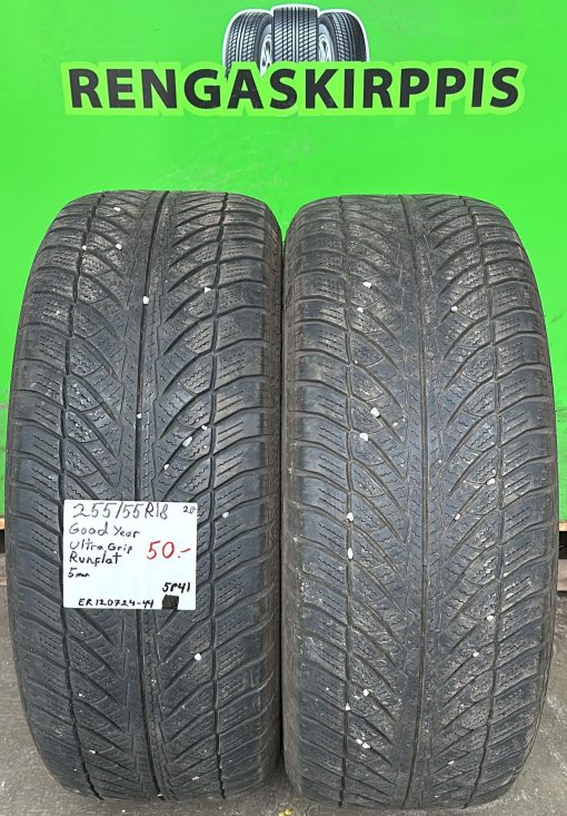 255/55R18 GoodYear UltraGrip Runflat Keski-Euroopan kitka 5mm / 5P41