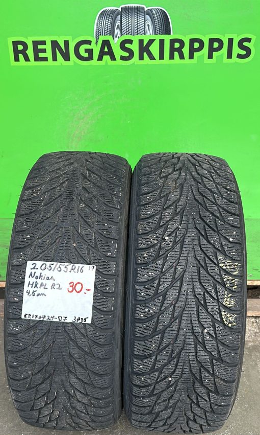 205/55R16 Nokian HKPL R2 kitka 4,5mm / 3P35