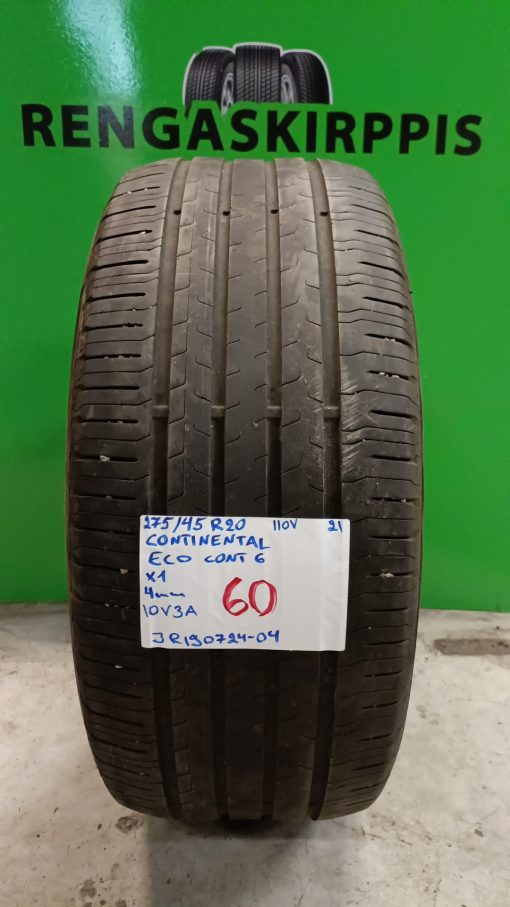275/45R20 Continental EcoContact 6 kesä 4mm / 10V3A
