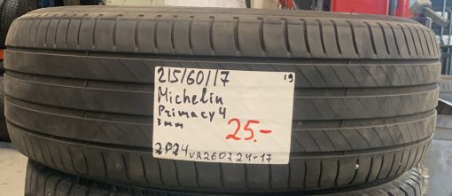 215/60R17 Michelin Primacy 4 kesä 3mm / 2P24
