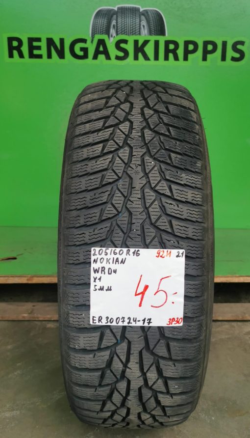 205/60R16 Nokian WRD4 92H Keski-Euroopan kitka 5mm / 3P30