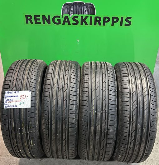 215/60R17 Bridgestone Turanza kesä 8mm ajamattomat / 5V1A