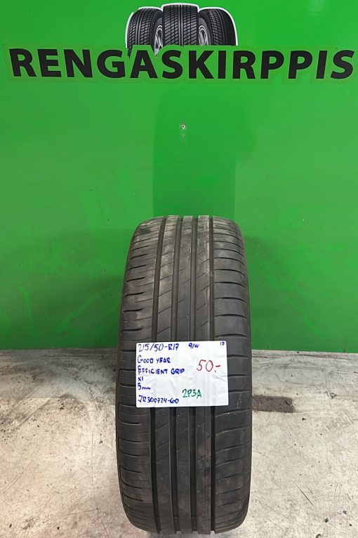 215/50R17 GoodYear EfficientGrip 91W kesä 5mm / 2P3A