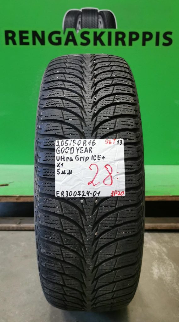 205/60R16 GoodYear UltraGrip Ice+ 96T kitka 5mm / 3P20