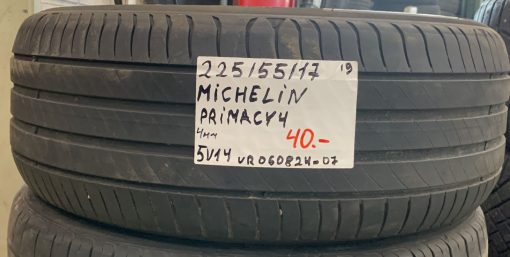 225/55R17 Michelin Primacy 4 kesä 4mm / 5V14