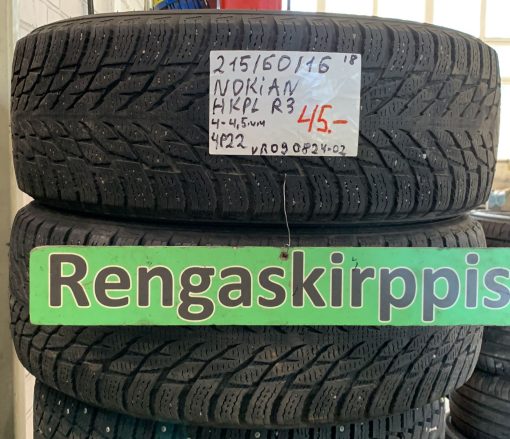 215/60R16 Nokian HKPL R3 kitka 4-4,5mm / 4P22