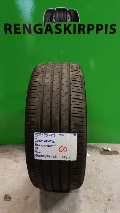 225/45R18 Continental EcoContact 6 91W kesä 4mm / 4P2A