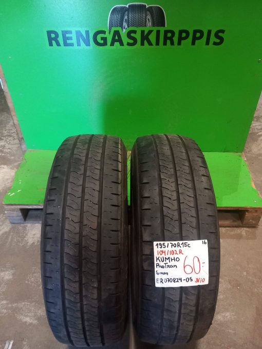 195/70R15C Kumho PorTran 104/102R kesä 6mm / 3V10