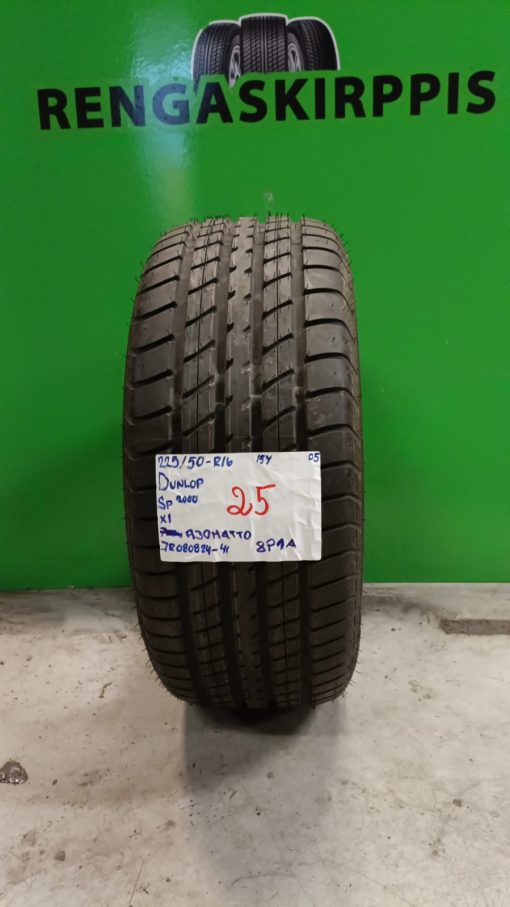 225/50R16 Dunlop SP 2000 15Y kesä ajamattomat / 8P1A