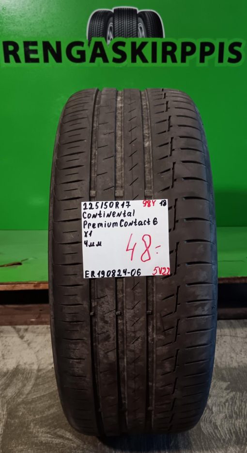225/50R17 Continental PremiumContact 6 98Y kesä 4mm / 5V22