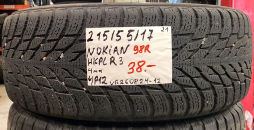 215/55R17 Nokian HKPL R3 98R kitka 4mm / 4P12