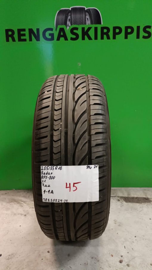 205/55R16 Radar RPX800 94V kesä 7mm / 1-1A