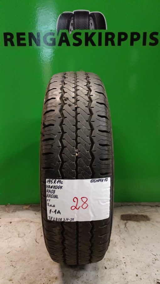 195/80R14C Hankook RA08 Radial 106/104R kesä 7mm / 1-1A