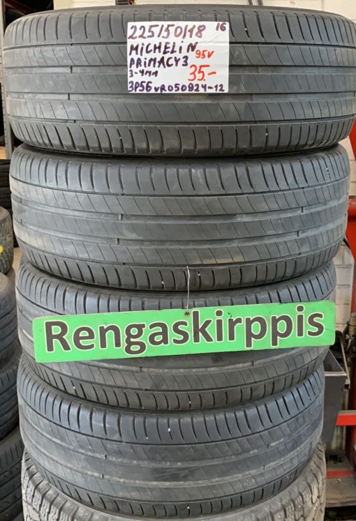 225/50R18 Michelin Primacy 3 95V kesä 3-4mm / 3P56