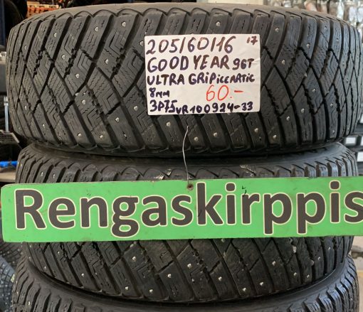 205/60R16 GoodYear UltraGrip Ice Artic 96T nasta 8mm / 3P75