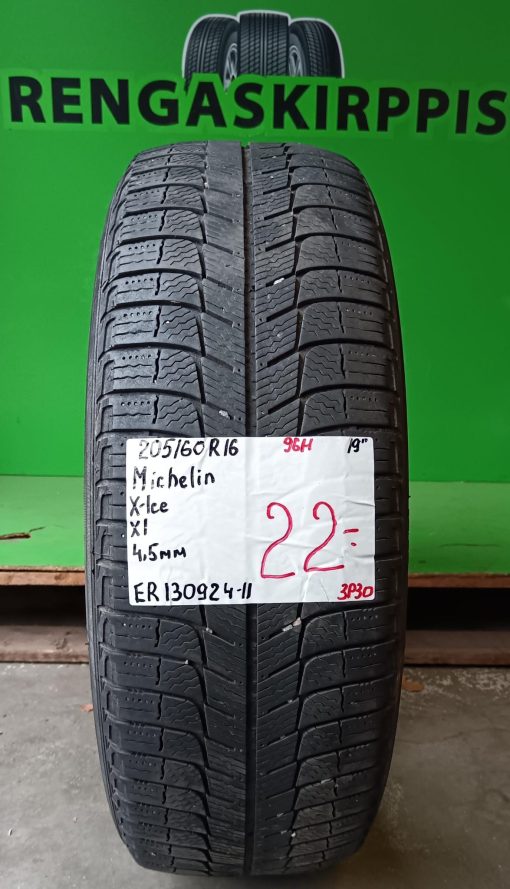 205/60R16 Michelin X-Ice 96H kesä 4,5mm / 3P30