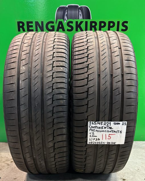 265/45R21 Continental PremiumContact 6 108H kesä 5,5mm / 10P3A