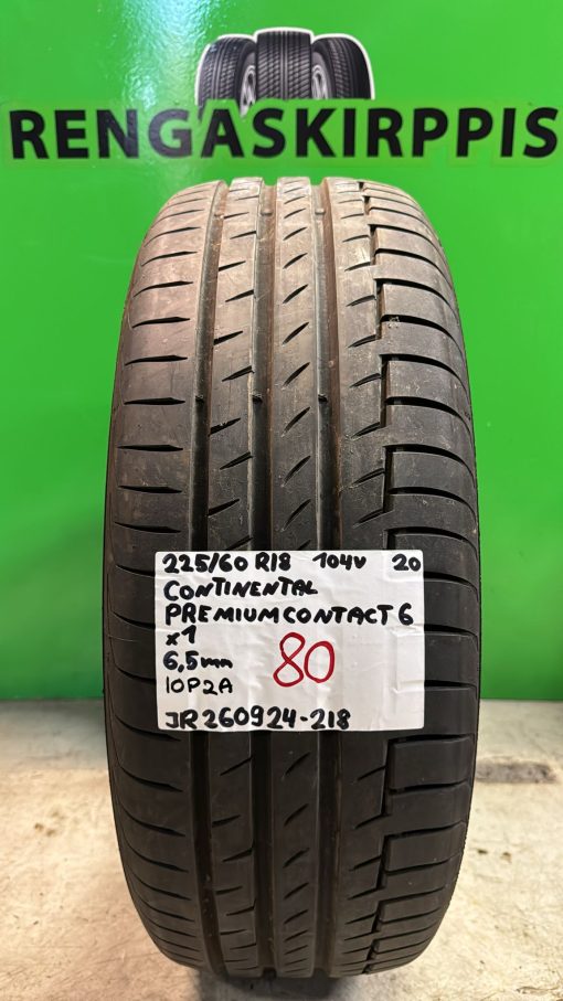 225/60R18 Continental PremiumContact 6 104V kesä 6,5mm / 1P8-1