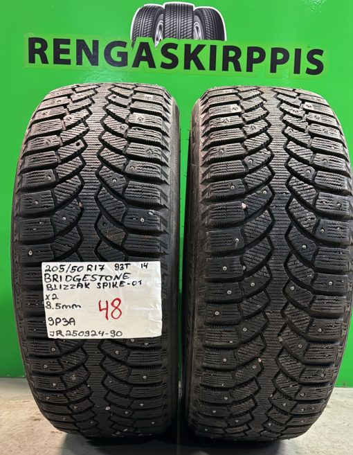 205/50R17 Bridgestone Blizzak Spike01 93T nasta 8,5mm / 9P3A