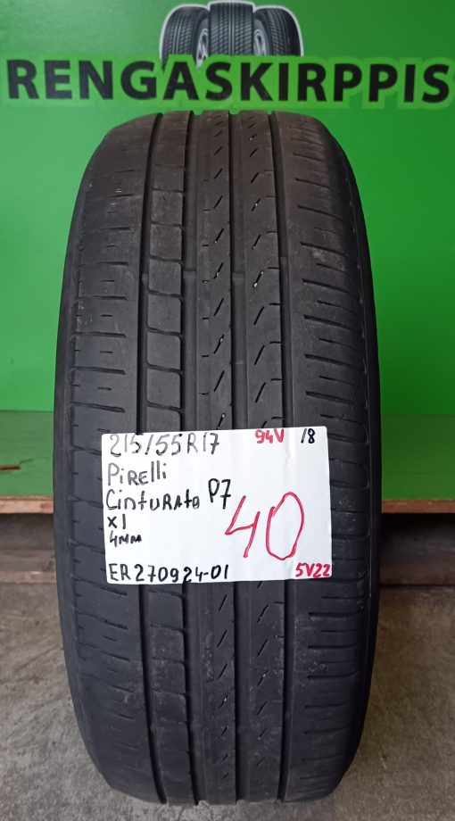 215/55R17 Pirelli Cinturato P7 94V kesä 4mm / 5V22
