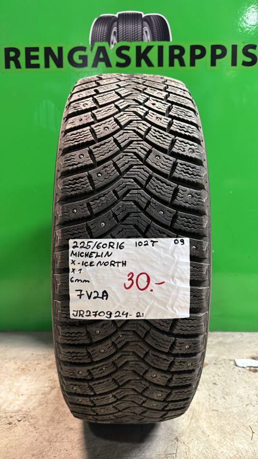 225/60R16 Michelin X-Ice North 102T nasta 6mm / 7V2A