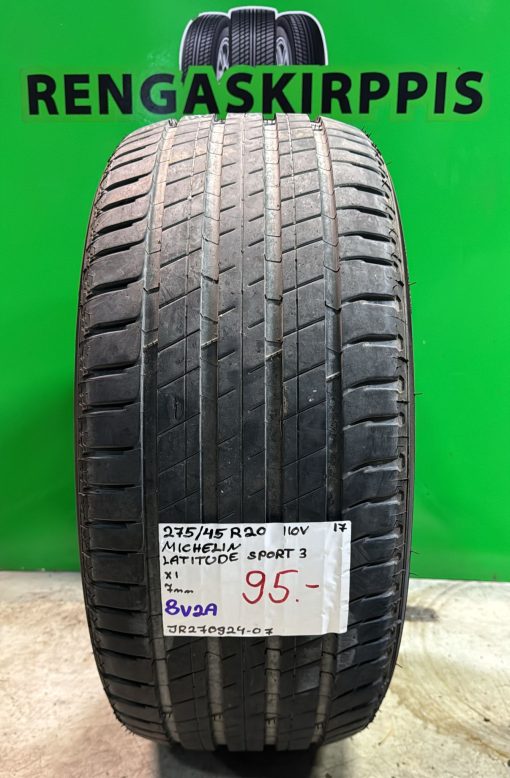 275/45R20 Michelin Latitude Sport 3 110V kesä 7mm / 4V13-1