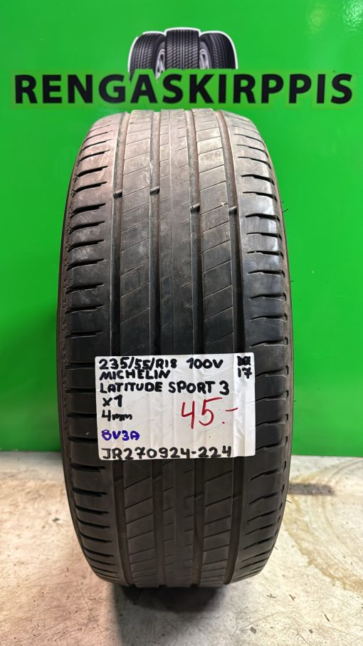 235/55R18 Michelin Latitude Sport 3 100V kesä 4mm / 8V3A