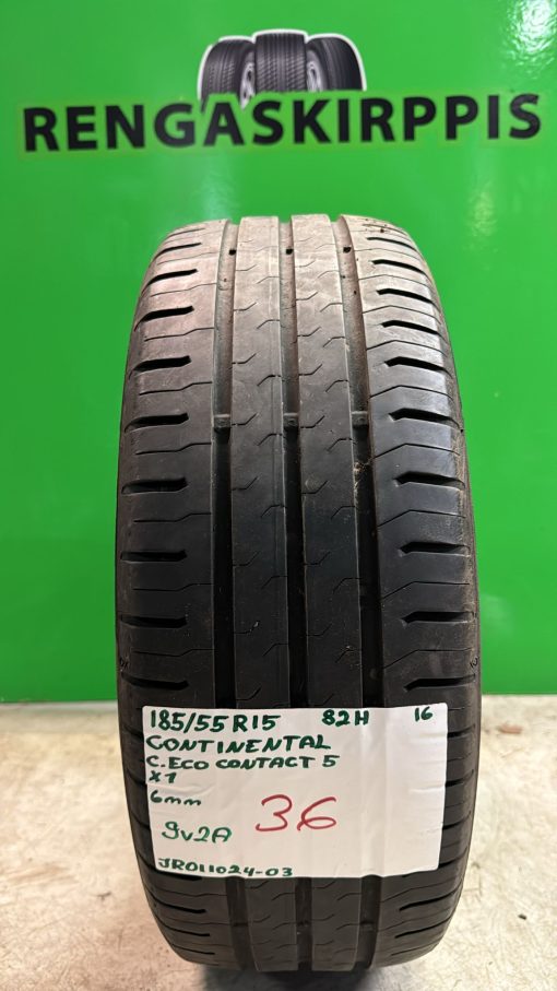 185/55R15 Continental ContiEcoContact 5 82H kesä 6mm / 9V2A